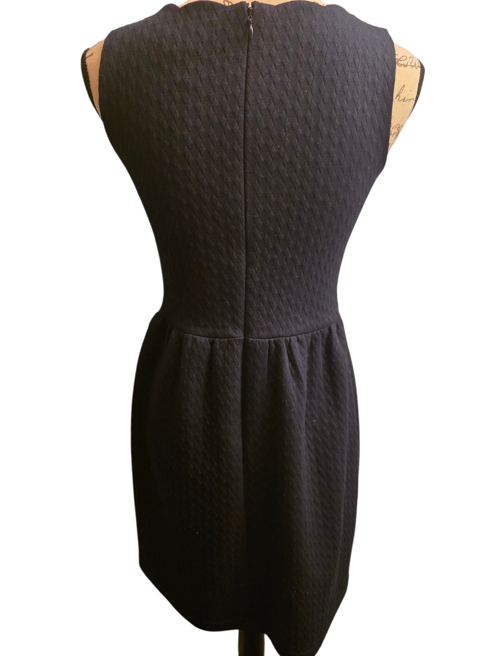 LOFT Navy Sleeveless Scallop Neck Mini Dress Women's 0Petite - Picture 6 of 6